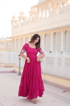 KA 1097 Faux Blooming with Embroidery Party Wear Gown Wholesale Shop In Surat